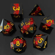 Seriously Good Dice: Sharp-Edged Resin 7 Die Set "Magma" Dice & Gaming Accessories Taps Imports
