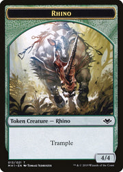 Zombie (007) // Rhino (013) Double-Sided Token [Tokens] Modern Horizons Tokens MTG Single Magic: The Gathering