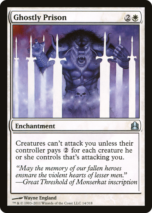 Ghostly Prison (CMD-014) [Commander 2011] MTG Single Wizards of the Coast