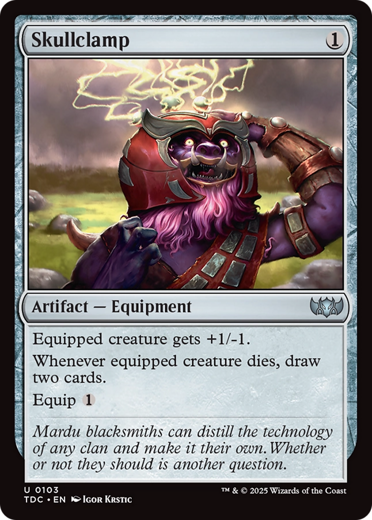 Skullclamp (TDC-103) [Commander: Tarkir: Dragonstorm] MTG Single Wizards of the Coast