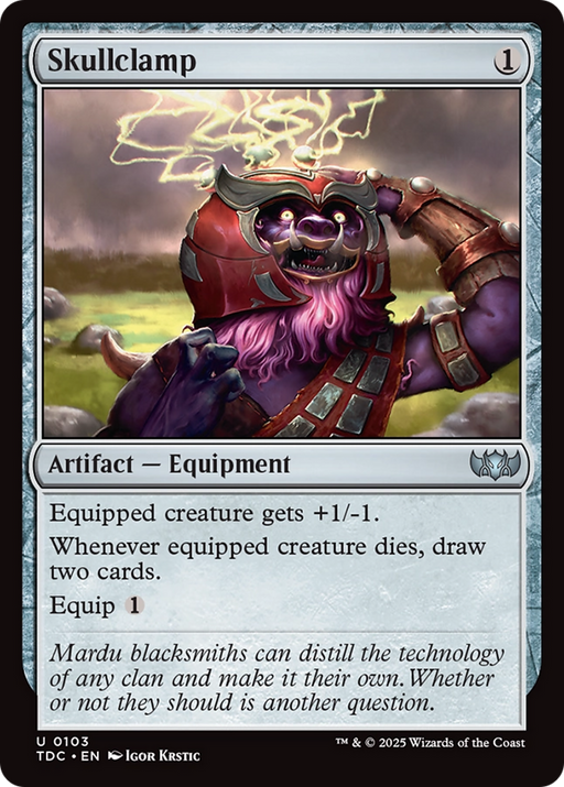 Skullclamp (TDC-103) [Commander: Tarkir: Dragonstorm] MTG Single Wizards of the Coast