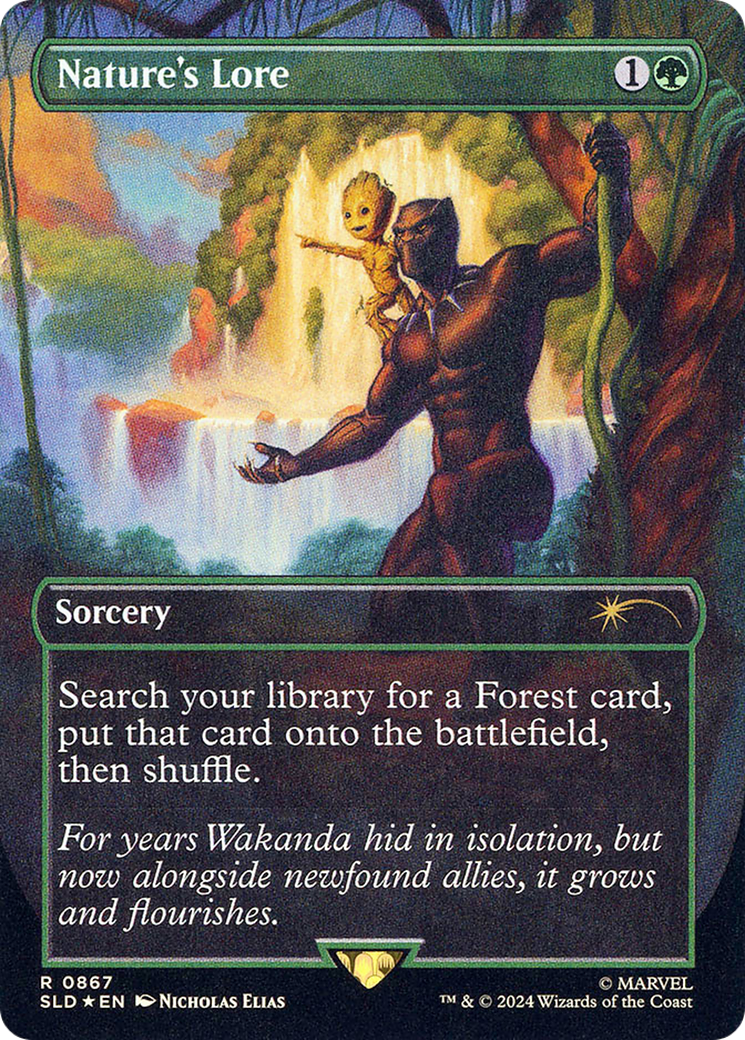 Nature's Lore (SLD-867) [Secret Lair] Drop (Borderless) Foil MTG Single Wizards of the Coast