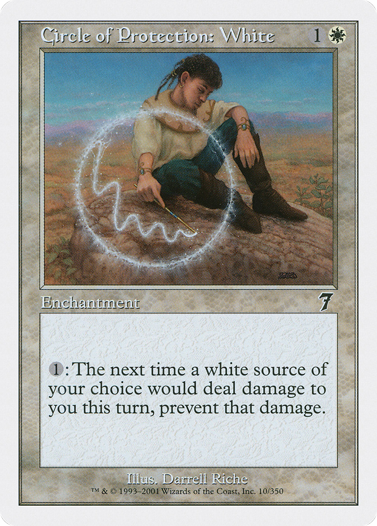 Circle of Protection: White (7ED-010) [7th Edition] Foil MTG Single Wizards of the Coast