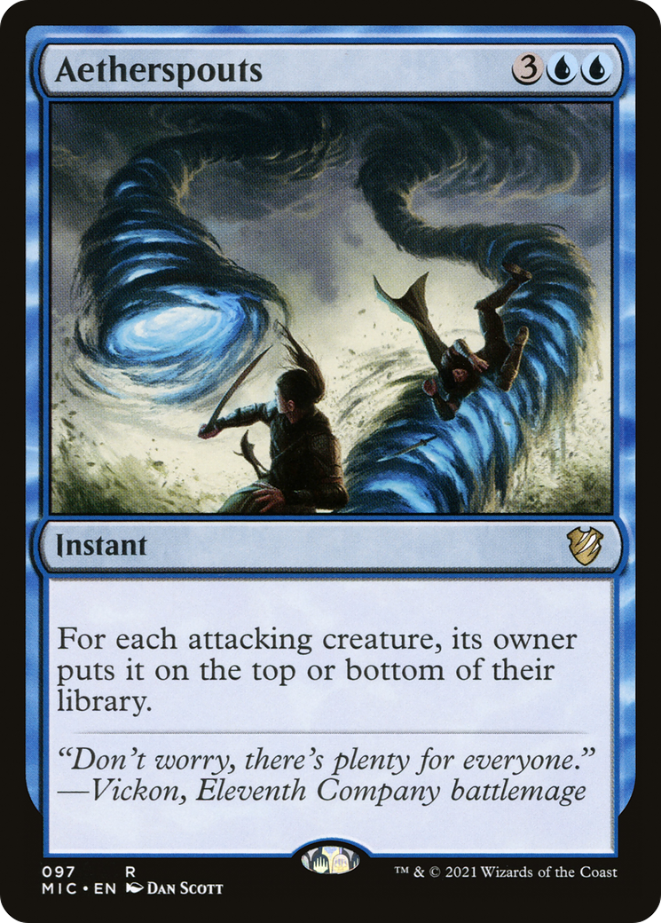 Aetherspouts (MIC-097) [Midnight Hunt Commander] MTG Single Wizards of the Coast