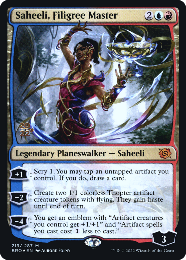 Saheeli, Filigree Master (PRE-219) [The Brothers' War Promos] Foil MTG Single Wizards of the Coast