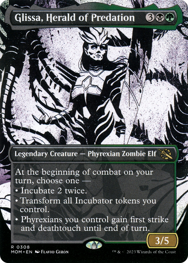 Glissa, Herald of Predation (MOM-308) [March of the Machine] (Showcase) (Borderless) Foil MTG Single Wizards of the Coast
