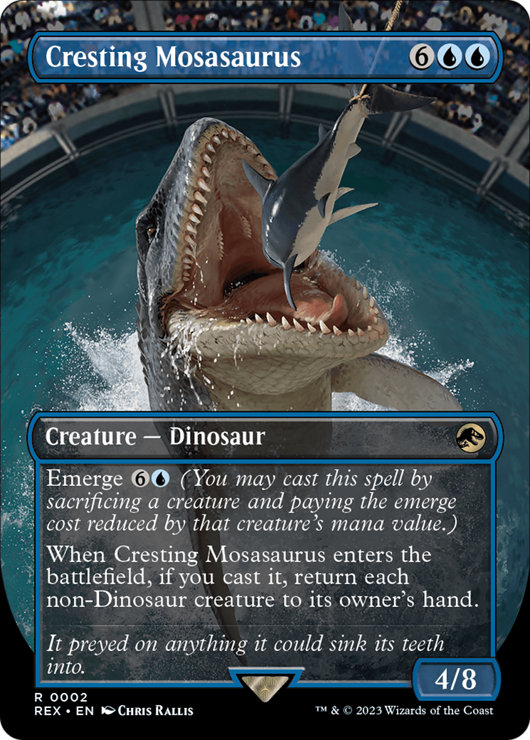 Cresting Mosasaurus (REX-002) [Jurassic World Collection] (Borderless) MTG Single Wizards of the Coast