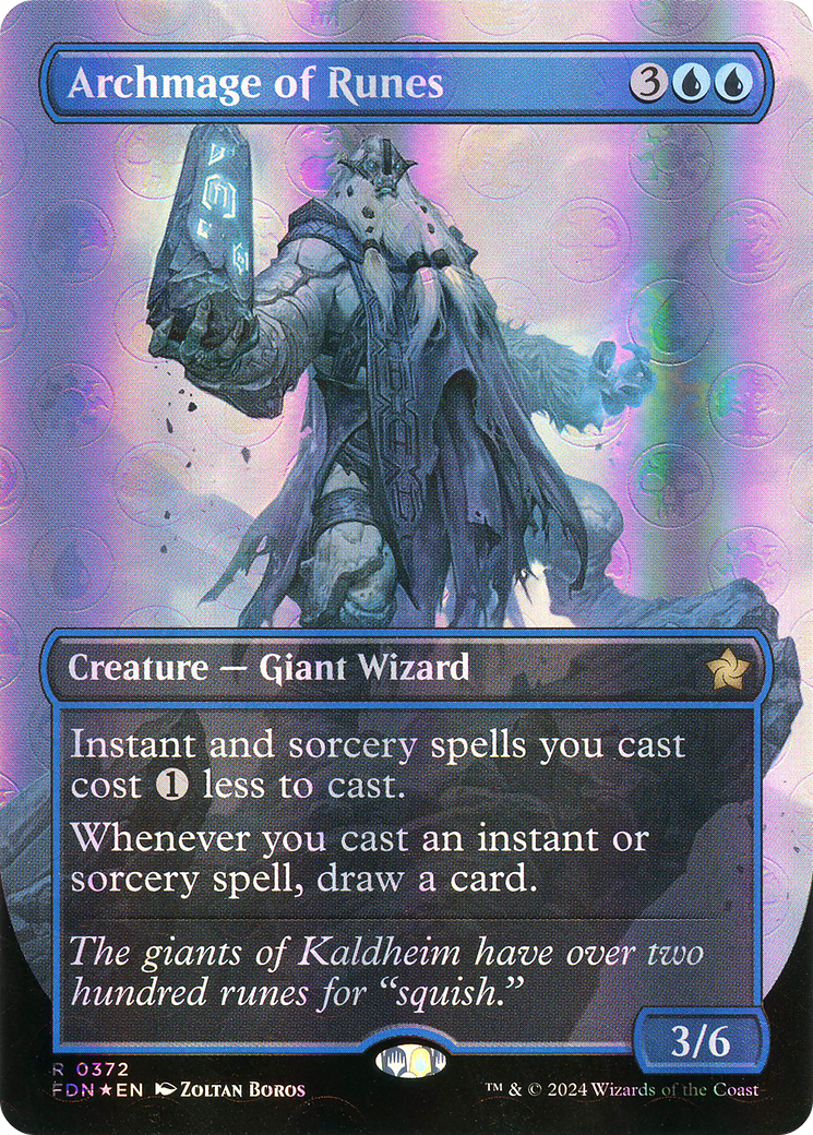 Archmage of Runes (Mana Foil) (FDN-372) [Foundations] (Borderless) Foil MTG Single Wizards of the Coast