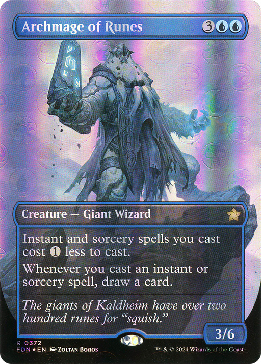 Archmage of Runes (Mana Foil) (FDN-372) [Foundations] (Borderless) Foil MTG Single Wizards of the Coast