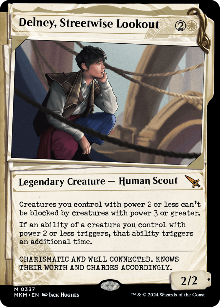 Delney, Streetwise Lookout (MKM-337) [Murders at Karlov Manor] (Showcase) Foil MTG Single Wizards of the Coast