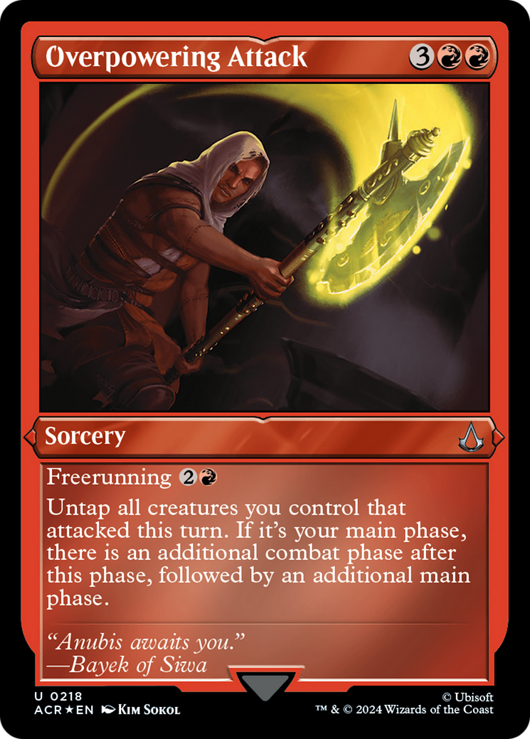 Overpowering Attack (ACR-218) [Assassin's Creed] Etched Foil MTG Single Wizards of the Coast