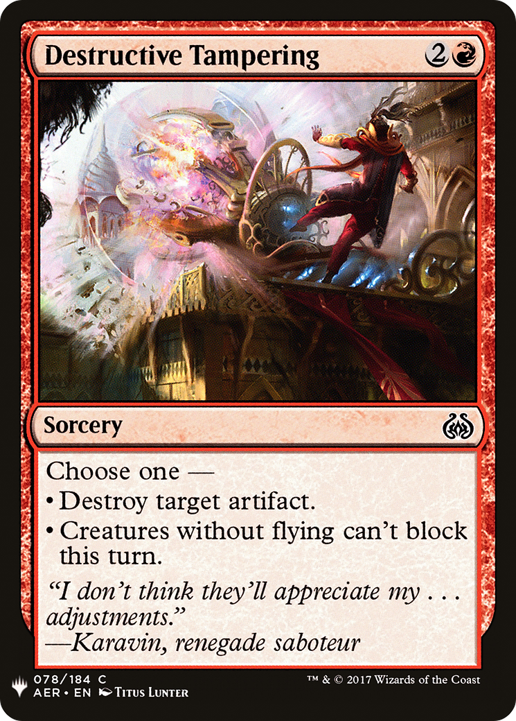 Destructive Tampering (LIST-AER-78) [Mystery Booster] The List MTG Single Wizards of the Coast
