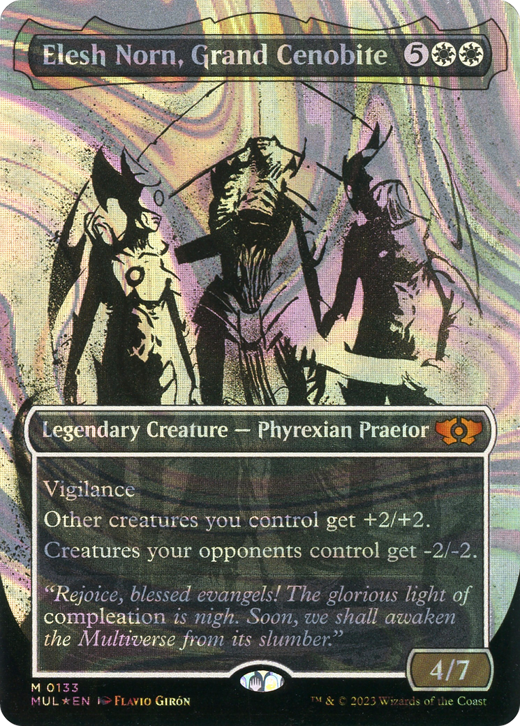 Elesh Norn, Grand Cenobite (Halo Foil) (MUL-133) [Multiverse Legends] (Showcase) (Borderless) Foil MTG Single Wizards of the Coast
