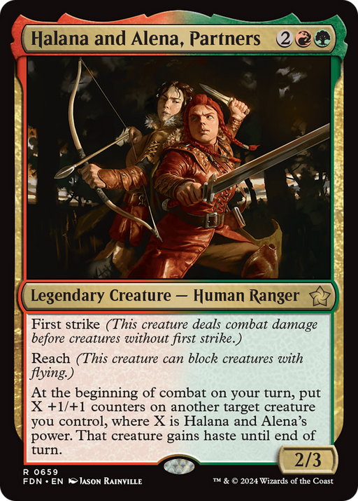 Halana and Alena, Partners (FDN-659) [Foundations] MTG Single Wizards of the Coast
