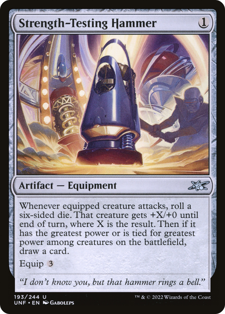 Strength-Testing Hammer (UNF-193) [Unfinity] Foil MTG Single Wizards of the Coast