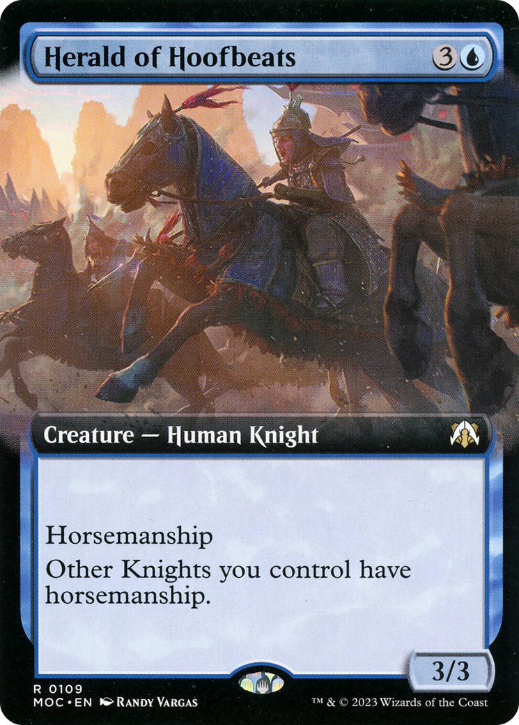 Herald of Hoofbeats (MOC-109) [March of the Machine Commander] (Extended Art) Foil MTG Single Wizards of the Coast