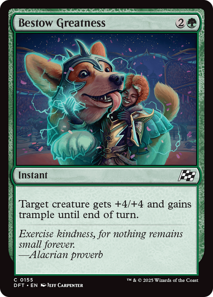 Bestow Greatness (DFT-155) [Aetherdrift] MTG Single Wizards of the Coast