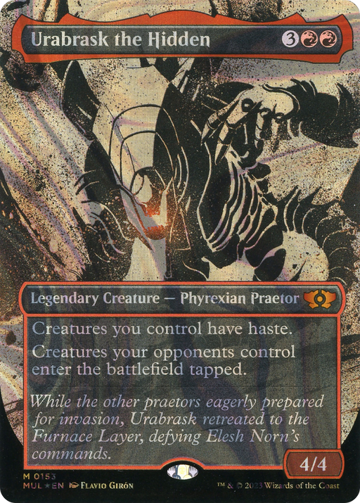 Urabrask the Hidden (MUL-153) [Multiverse Legends] (Showcase) (Borderless) Foil MTG Single Wizards of the Coast