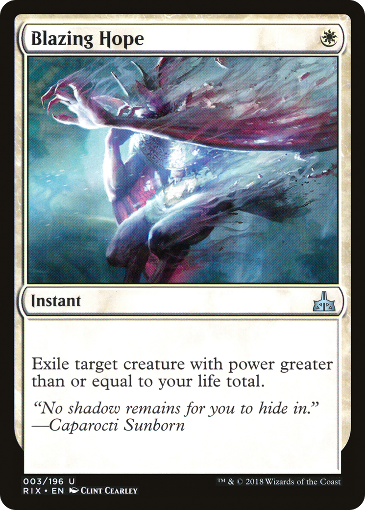 Blazing Hope (RIX-003) [Rivals of Ixalan] Foil MTG Single Wizards of the Coast