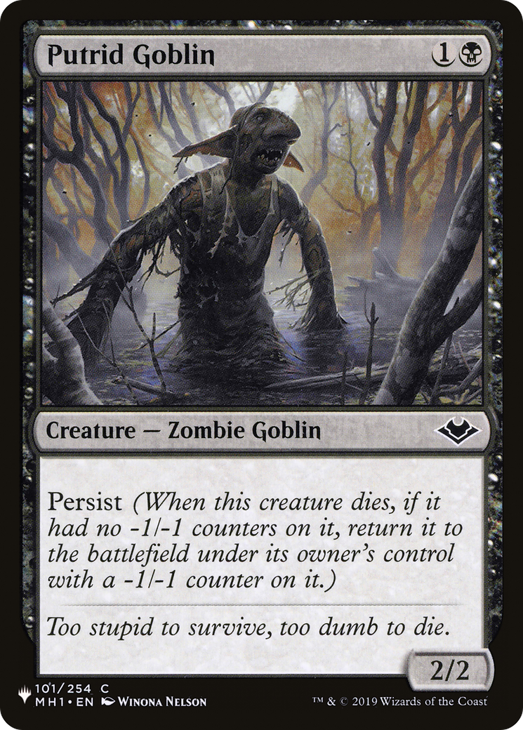 Putrid Goblin (LIST-MH1-101) [Mystery Booster] The List MTG Single Wizards of the Coast