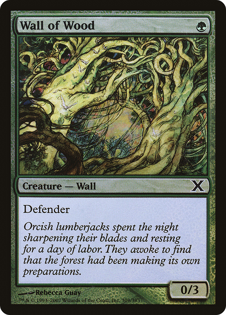 Wall of Wood (10E-309★) [Tenth Edition] Foil MTG Single Wizards of the Coast
