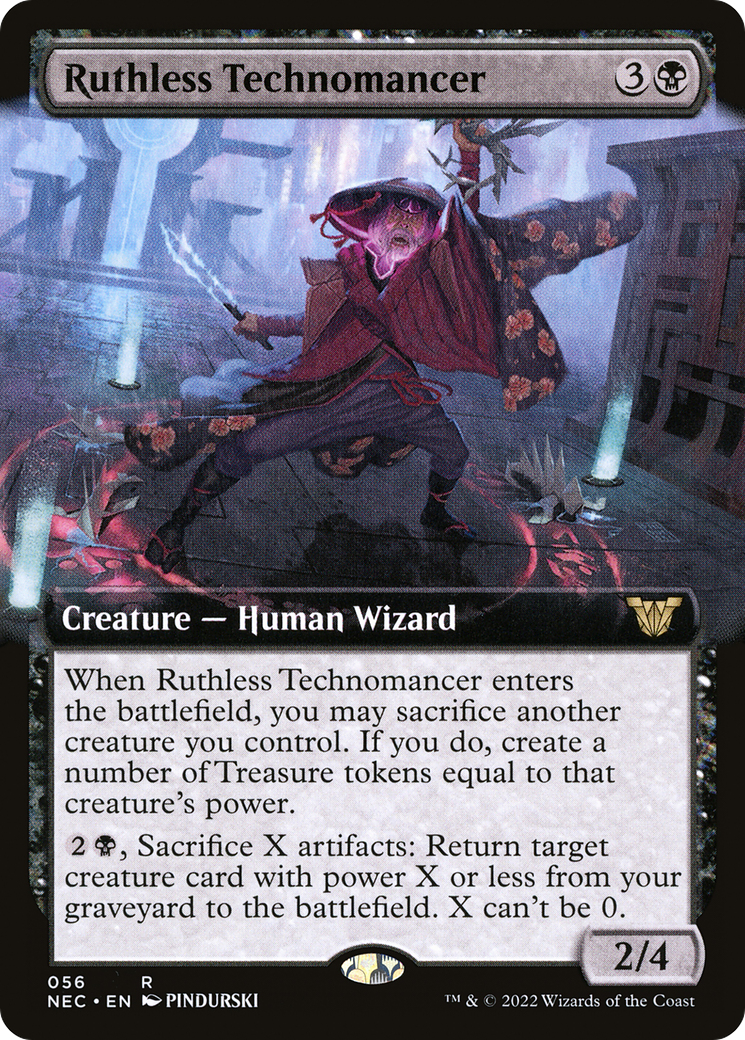 Ruthless Technomancer (NEC-056) [Neon Dynasty Commander] (Extended Art) MTG Single Wizards of the Coast