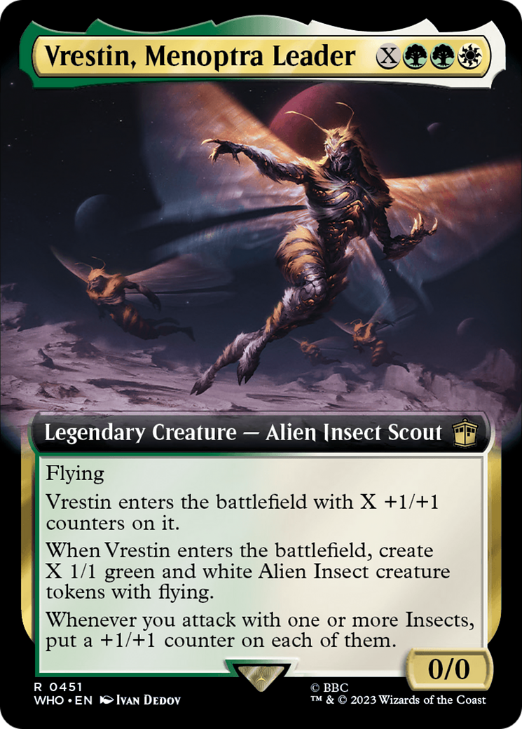 Vrestin, Menoptra Leader (WHO-451) [Doctor Who] (Extended Art) MTG Single Wizards of the Coast
