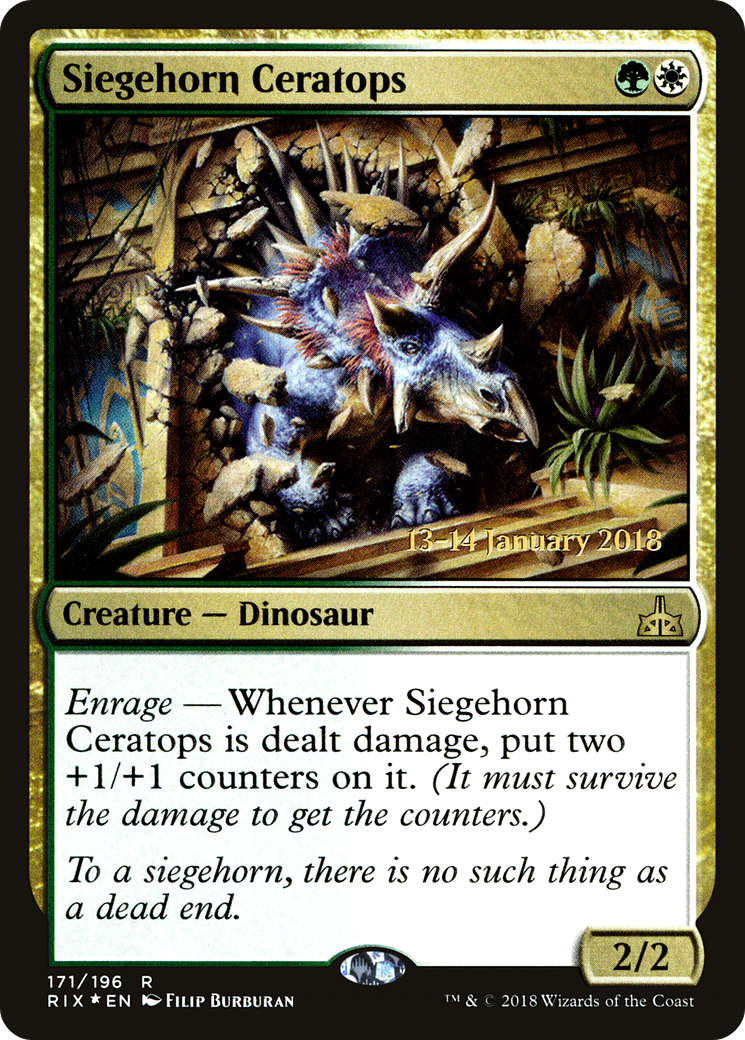 Siegehorn Ceratops (PRE-171) [Rivals of Ixalan Promos] Foil MTG Single Wizards of the Coast