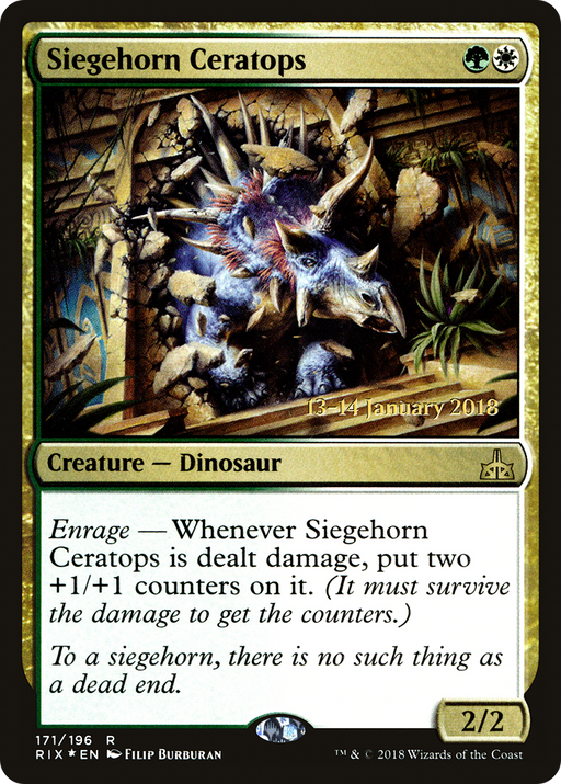 Siegehorn Ceratops (PRE-171) [Rivals of Ixalan Promos] Foil MTG Single Wizards of the Coast