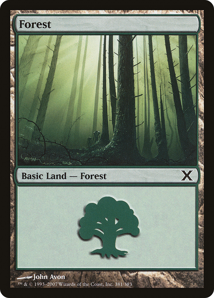 Forest (10E-381) [Tenth Edition] Foil MTG Single Wizards of the Coast