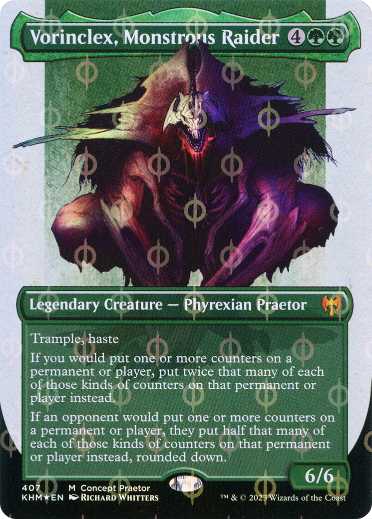 Vorinclex, Monstrous Raider (Concept Praetor) (Step-and-Compleat Foil) (ONE-407) [Kaldheim] (Borderless) Foil MTG Single Wizards of the Coast