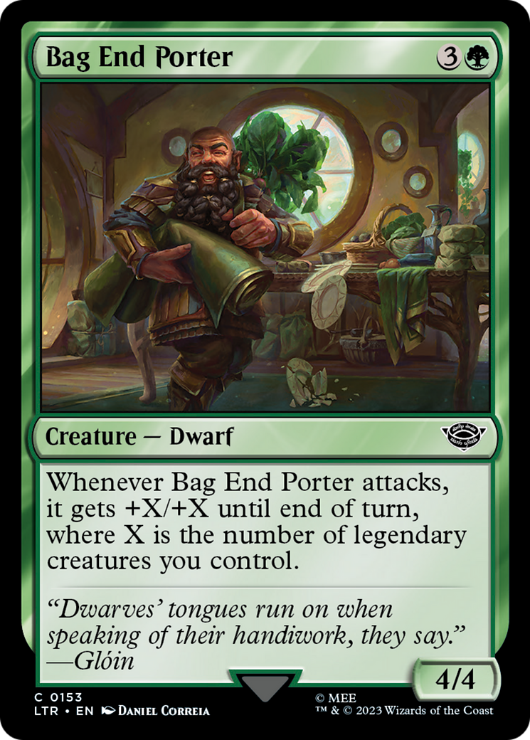 Bag End Porter (LTR-153) [The Lord of the Rings: Tales of Middle-earth] Foil MTG Single Wizards of the Coast