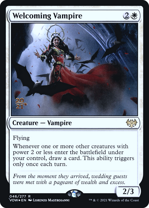Welcoming Vampire (PRE-046) [Innistrad: Crimson Vow Promos] Foil MTG Single Wizards of the Coast