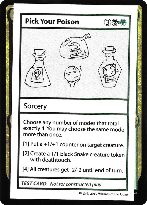 Pick Your Poison (CMB1-097) [Mystery Booster] Playtest Cards 2021 MTG Single Wizards of the Coast