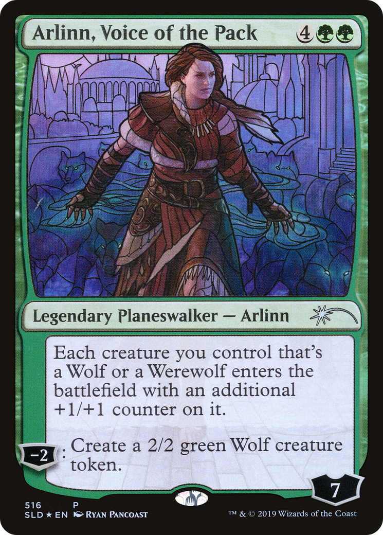 Arlinn, Voice of the Pack (Stained Glass) (SLD-516) [Secret Lair] Drop Foil MTG Single Wizards of the Coast