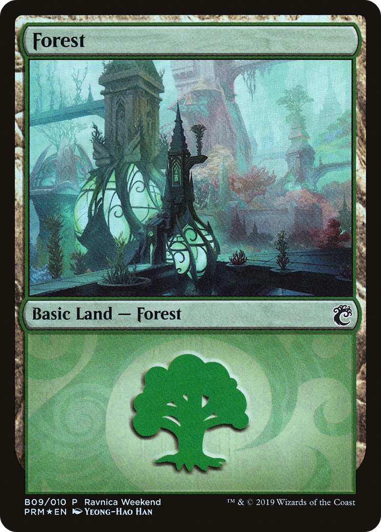 Forest - Simic (B09) (LARP-009) [Misc] RNA Ravnica Weekend Foil MTG Single Wizards of the Coast
