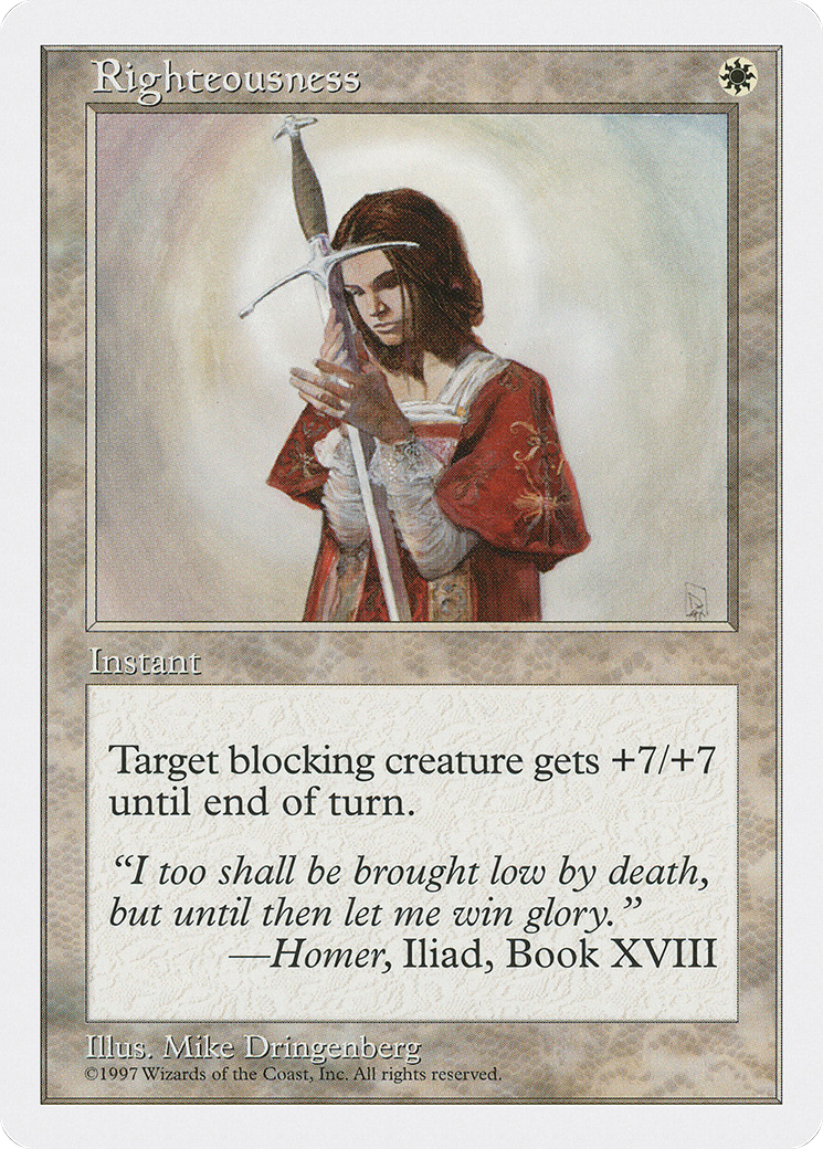 Righteousness (5ED-056) [Fifth Edition] MTG Single Wizards of the Coast