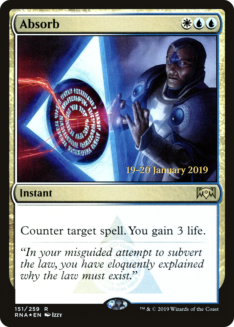 Absorb [Ravnica Allegiance Prerelease Promos] MTG Single Magic: The Gathering