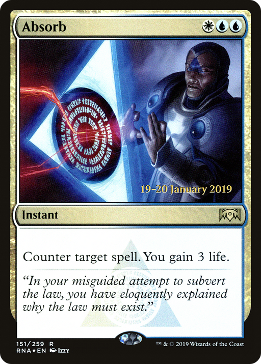 Absorb [Ravnica Allegiance Prerelease Promos] MTG Single Magic: The Gathering