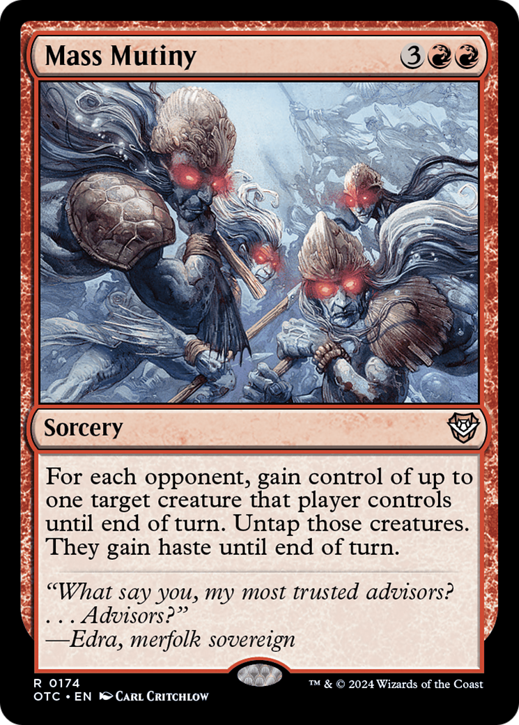Mass Mutiny (OTC-174) [Outlaws of Thunder Junction Commander] MTG Single Wizards of the Coast