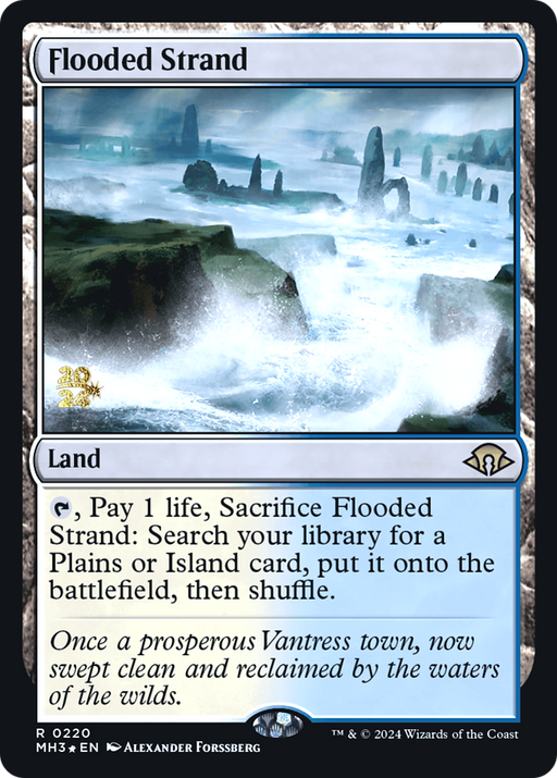 Flooded Strand (PRE-220) [Modern Horizons 3 Promos] Foil MTG Single Wizards of the Coast
