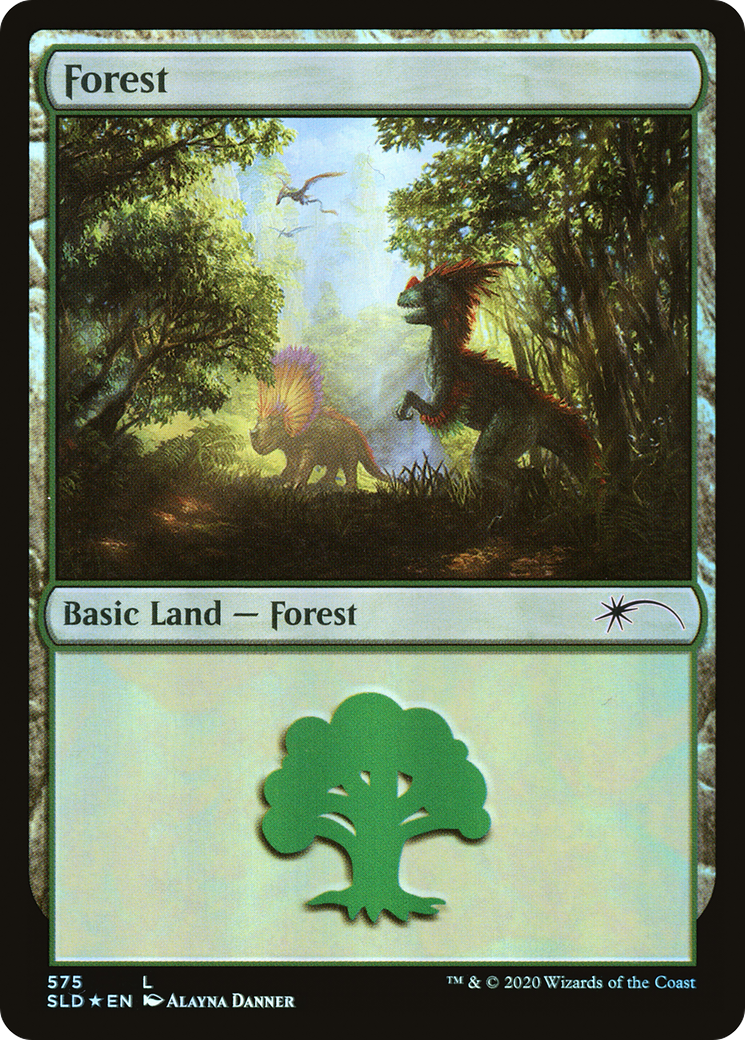 Forest (575) (SLD-575) [Secret Lair] Drop Foil MTG Single Wizards of the Coast