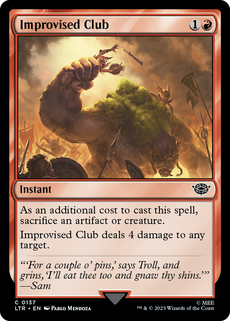 Improvised Club (LTR-137) [The Lord of the Rings: Tales of Middle-earth] Foil MTG Single Wizards of the Coast
