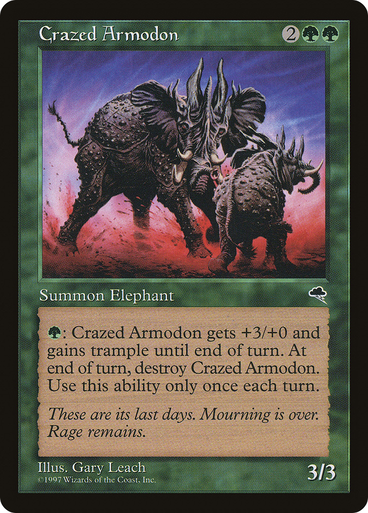 Crazed Armodon (TMP-220) [Tempest] MTG Single Wizards of the Coast
