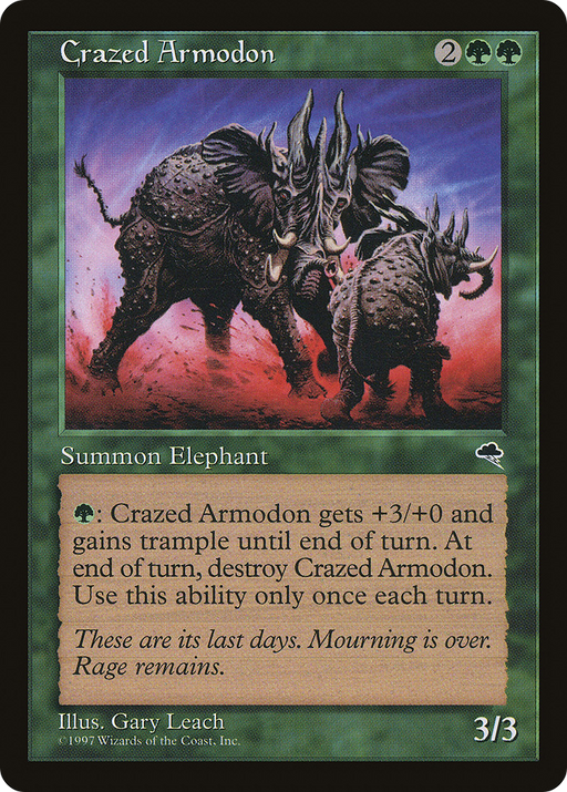 Crazed Armodon (TMP-220) [Tempest] MTG Single Wizards of the Coast