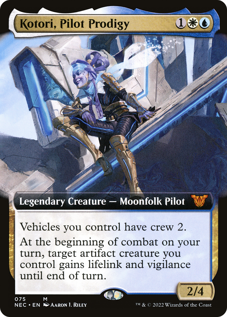 Kotori, Pilot Prodigy (NEC-075) [Neon Dynasty Commander] (Extended Art) MTG Single Wizards of the Coast