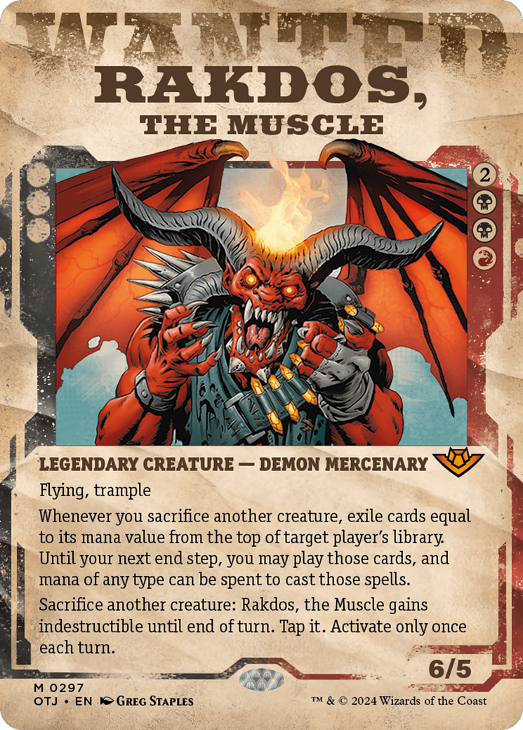 Rakdos, the Muscle (OTJ-297) [Outlaws of Thunder Junction] (Showcase) (Borderless) Foil MTG Single Wizards of the Coast