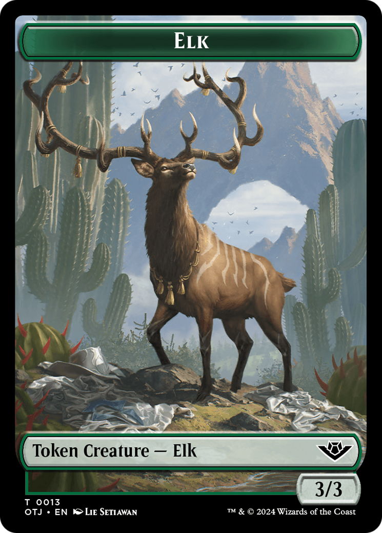 Mercenary // Elk Double-Sided Token [Tokens] Outlaws of Thunder Junction Tokens MTG Single Magic: The Gathering