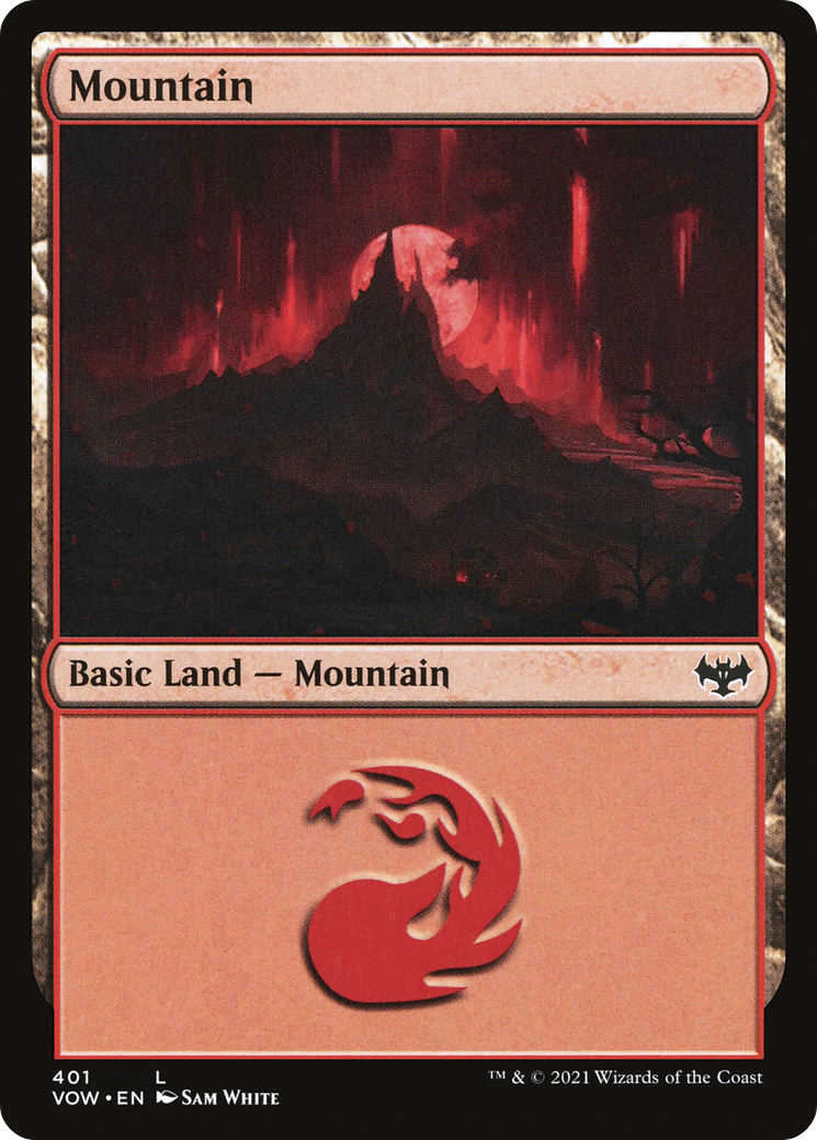 Mountain (401) (VOW-401) [Innistrad: Crimson Vow] Foil MTG Single Wizards of the Coast