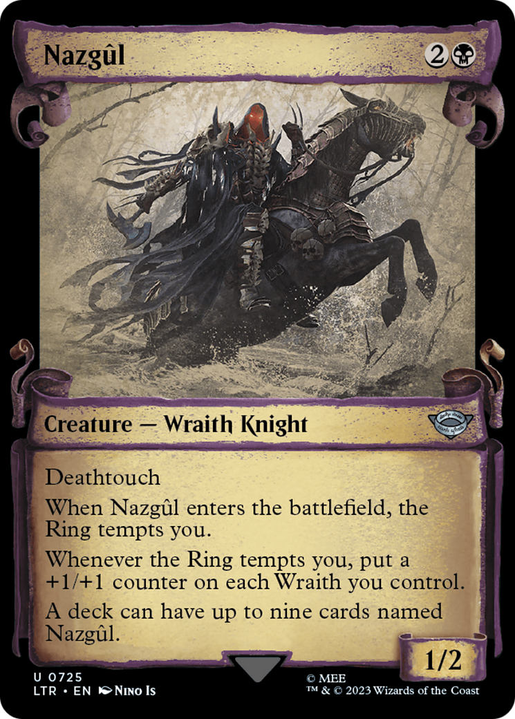 Nazgul (0725) (Showcase Scrolls) (LTR-725) [The Lord of the Rings: Tales of Middle-earth] (Showcase) Foil MTG Single Wizards of the Coast